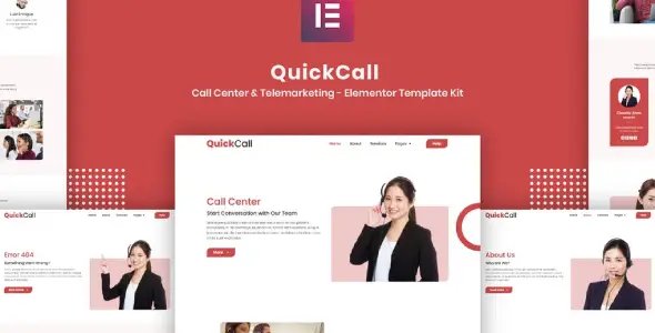 Quick Call – Call Center Elementor Template Kit