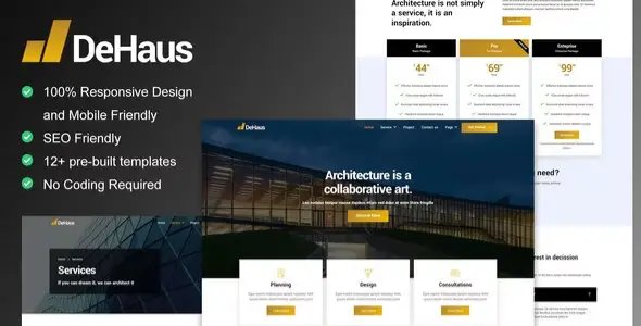 Dehaus – Interior Design & Architecture Elementor Template Kit