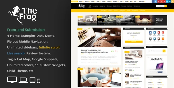 The Frog = Creative News / Blog Magazine & Front-end Submission WP Theme
