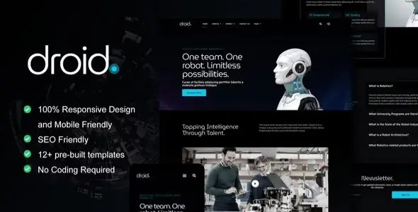 Droid – Robotics & Technology Services Elementor Template Kit