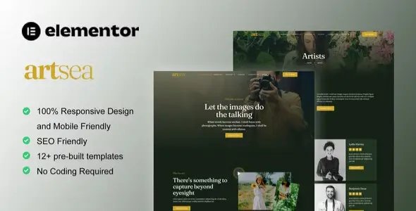 Artsea – Photography & Art Gallery Elementor Template Kit